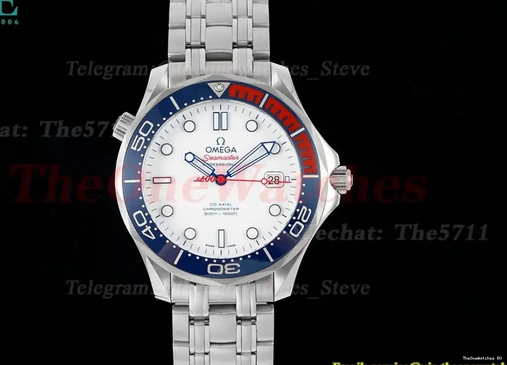 SS Seamaster 007 A2507 Dial OMF White SS Commander 0426